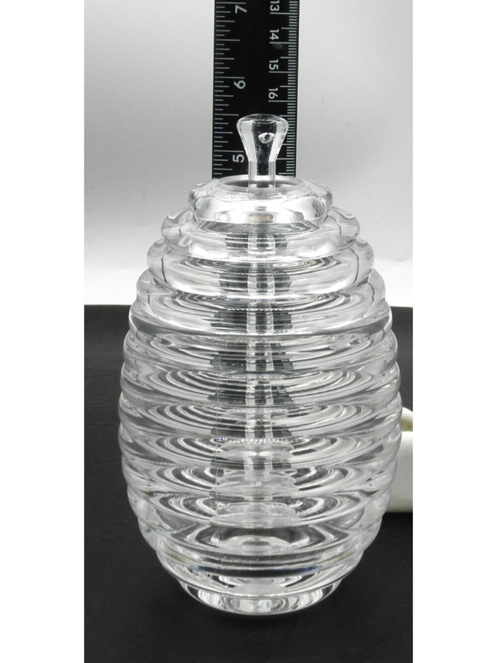Clear Acrylic Beehive Honey Pot With Dipper Vintage from the 1980's CLEAN - Picture 3 of 9